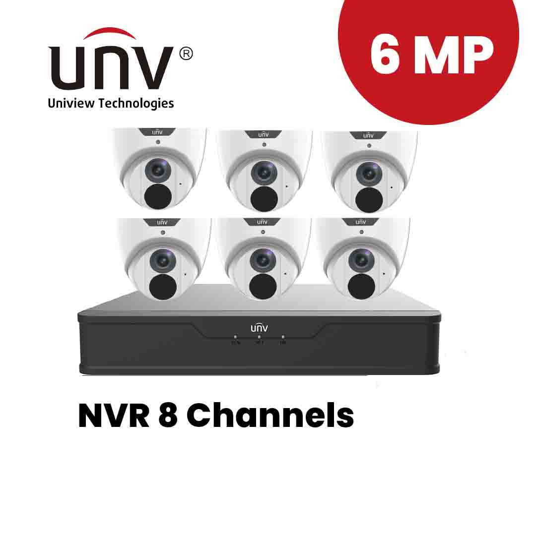 UNIVIEW NVR 8 Channels +6 pcs. 6MP IP Camera Package