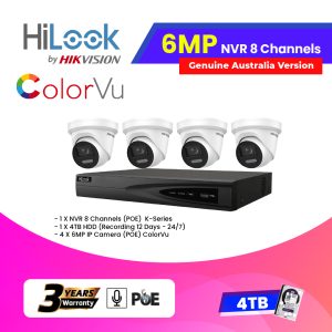 4x6MP Hilook IP Camera (ColorVu) With NVR 8 Channels