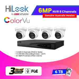 4x6MP Hilook IP Camera (ColorVu) With NVR 8 Channels