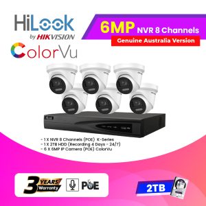 6x6MP Hilook IP Camera (ColorVu) With NVR 8 Channels