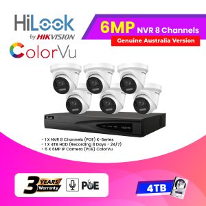 6x6MP Hilook IP Camera (ColorVu) With NVR 8 Channels