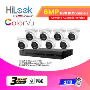 8x6MP Hilook IP Camera (ColorVu) With NVR 16 Channels