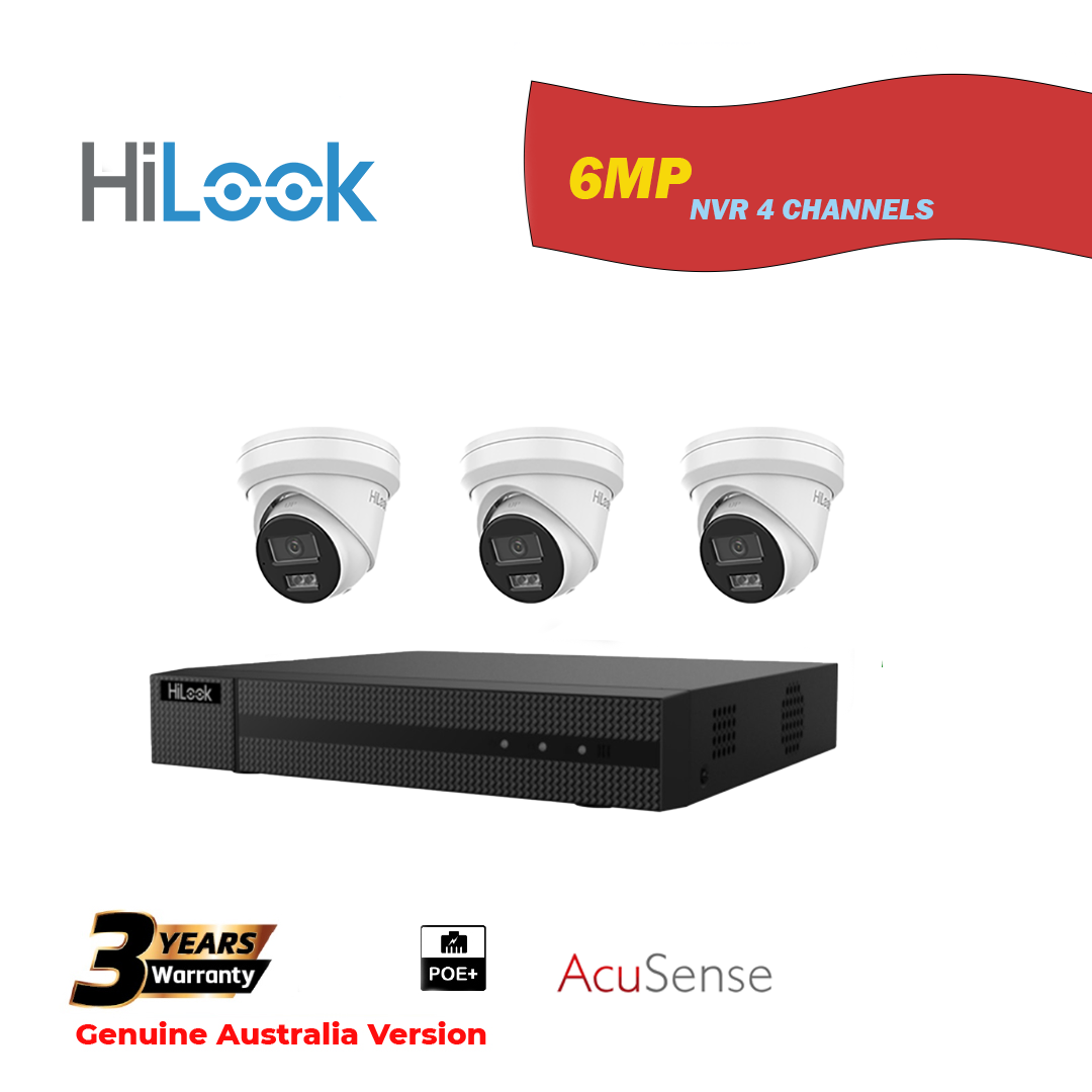 3x6MP Hilook IP Camera T262H-MU With NVR 4 Channels