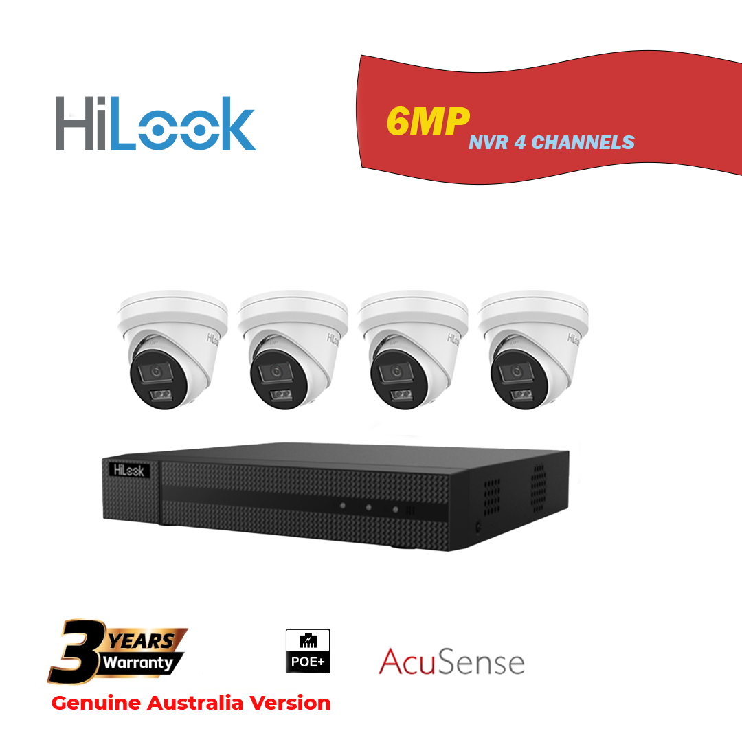 4x6MP Hilook IP Camera T262H-MU With NVR 4 Channels