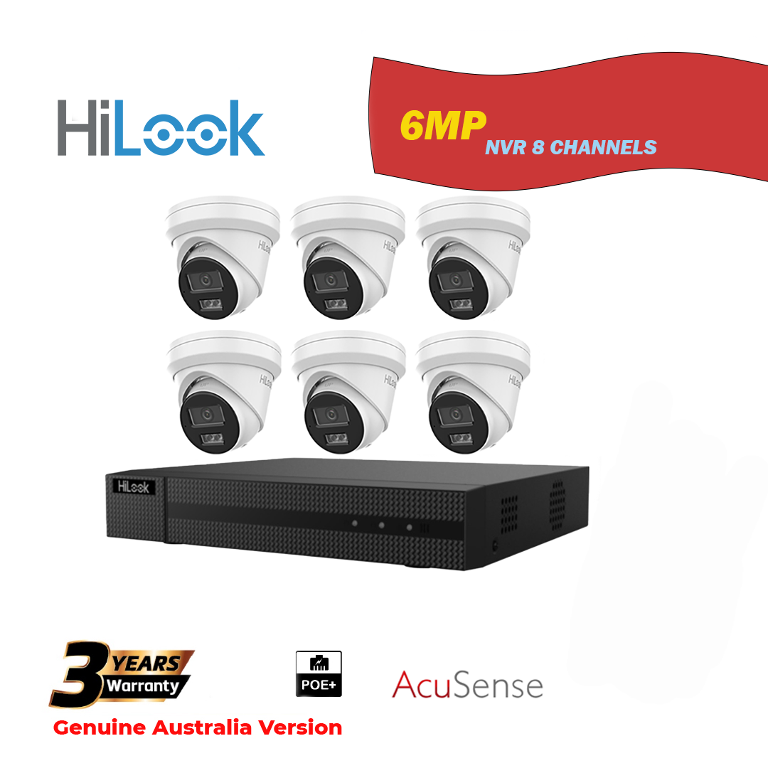 6x6MP Hilook IP Camera T262H-MU With NVR 8 Channels