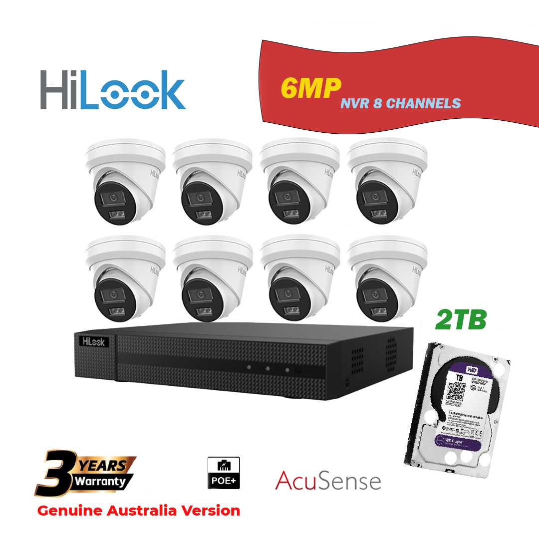 8x6MP Hilook IP Camera T262H-MU With NVR 8 Channels