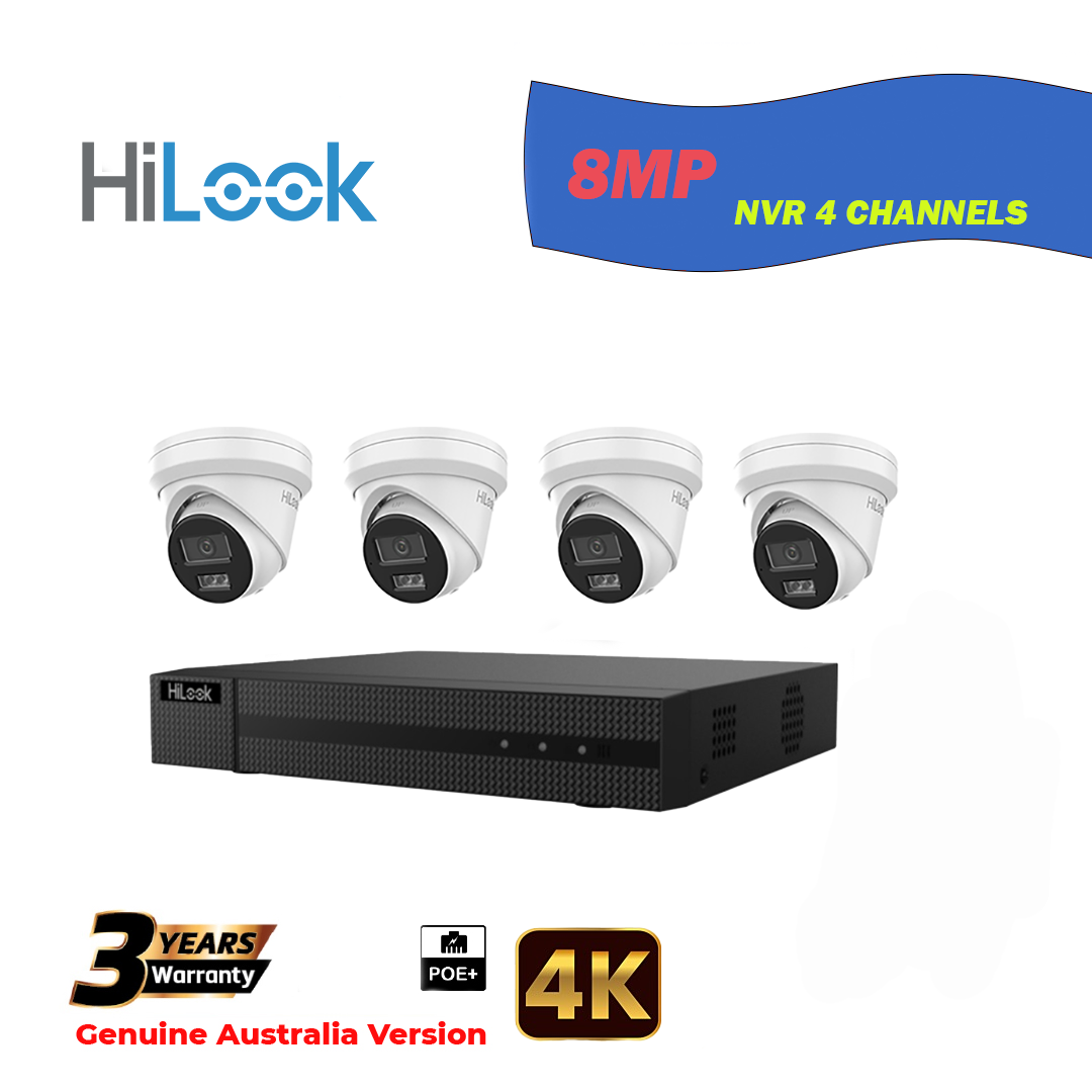 4x8MP Hilook IP Camera T282H-MU With NVR 8 Channels