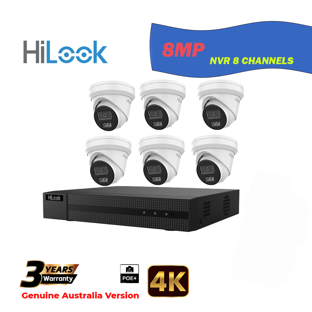 6x8MP Hilook IP Camera T282H-MU With NVR 8 Channels