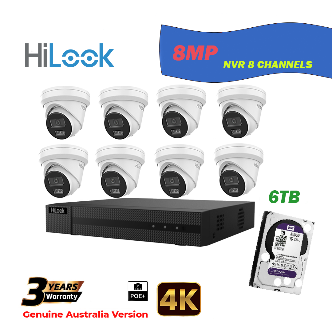 8x8MP Hilook IP Camera T282H-MU With NVR 8 Channels