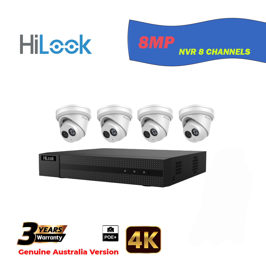 4x8MP Hilook IP Camera T281H-MU With NVR 8 Channels