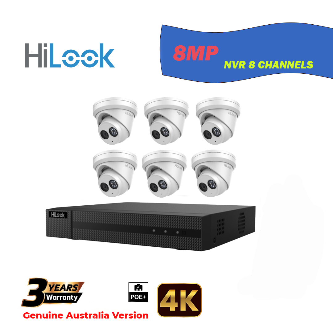 6x8MP Hilook IP Camera T281H-MU With NVR 8 Channels