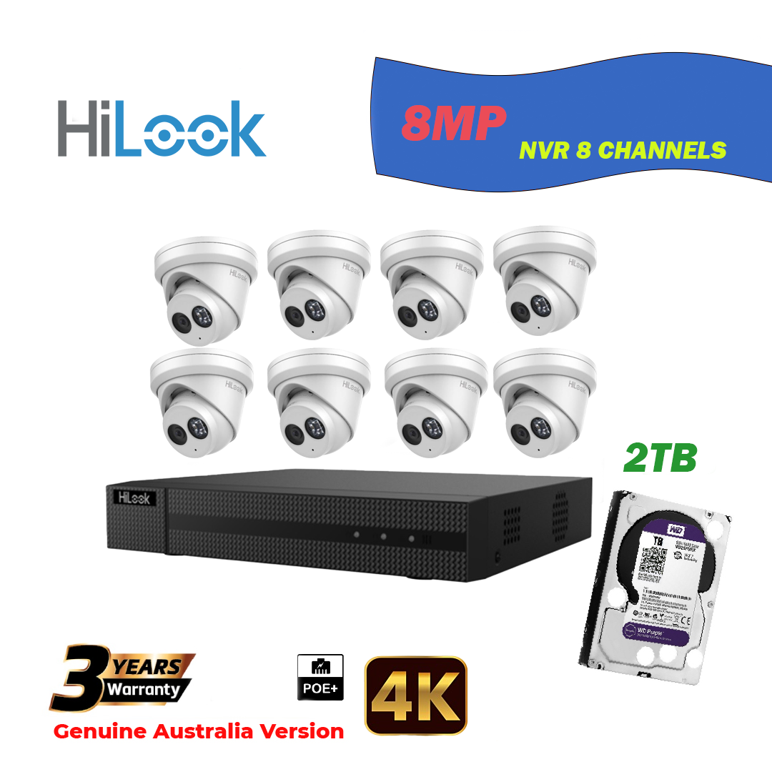 8x8MP Hilook IP Camera T281H-MU With NVR 8 Channels