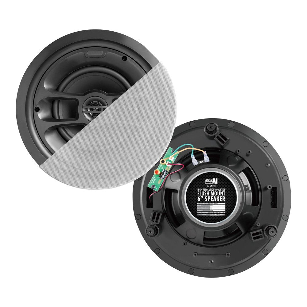 Flush Mount Speaker 6 Inch 50 Watt Pair AERIAL INDUSTRIES