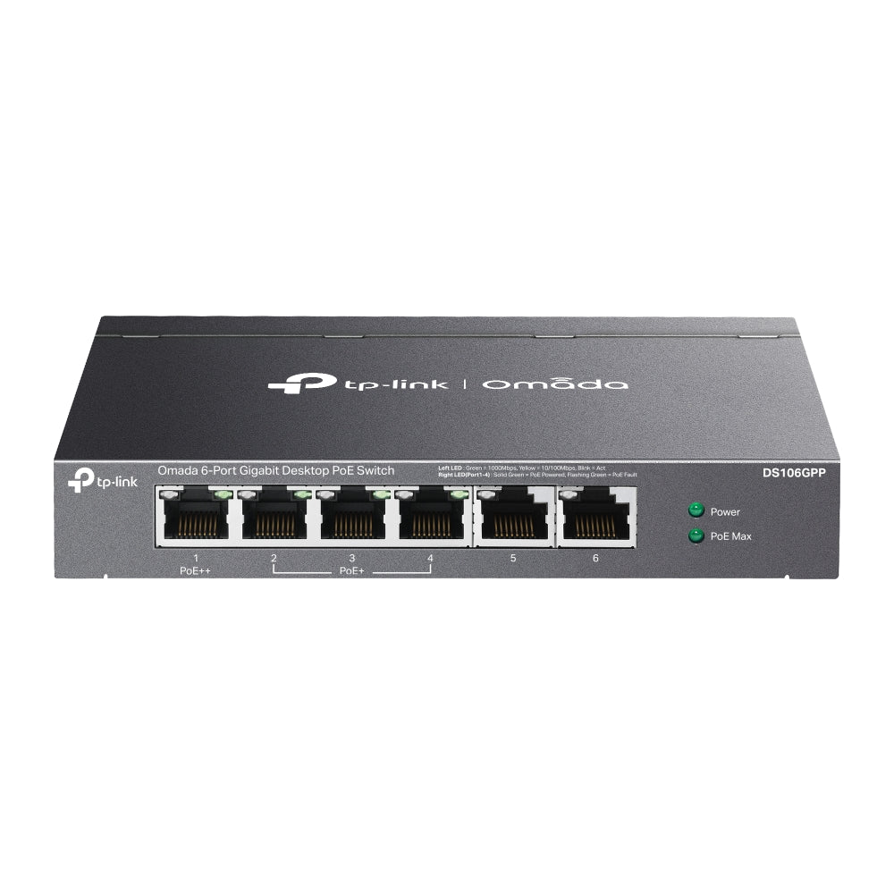 tp-link DS106GPP Omada 6-Port Gigabit Desktop Switch with 3-Port PoE+ and 1-Port PoE++