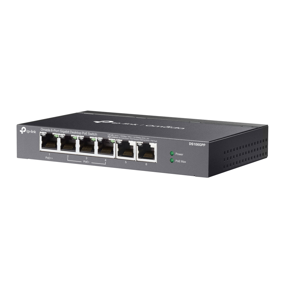 tp-link DS106GPP Omada 6-Port Gigabit Desktop Switch with 3-Port PoE+ and 1-Port PoE++