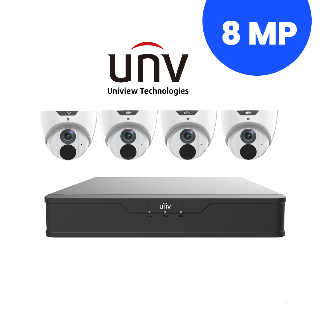 UNIVIEW NVR 4 Channels 4 pcs. 8MP/4K IP Camera Package