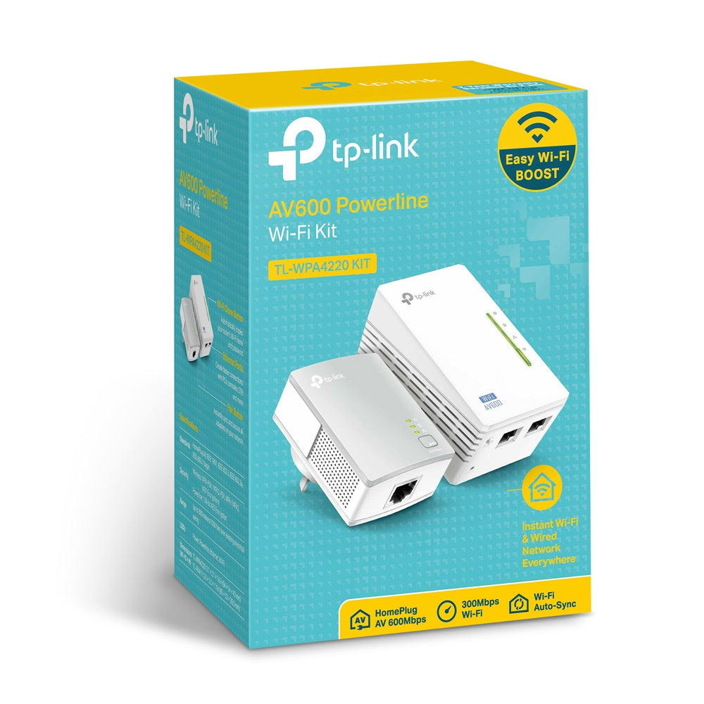 TP-Link 300Mbps AV600 WiFi Powerline Extender Starter Kit (TL-WPA4220KIT)