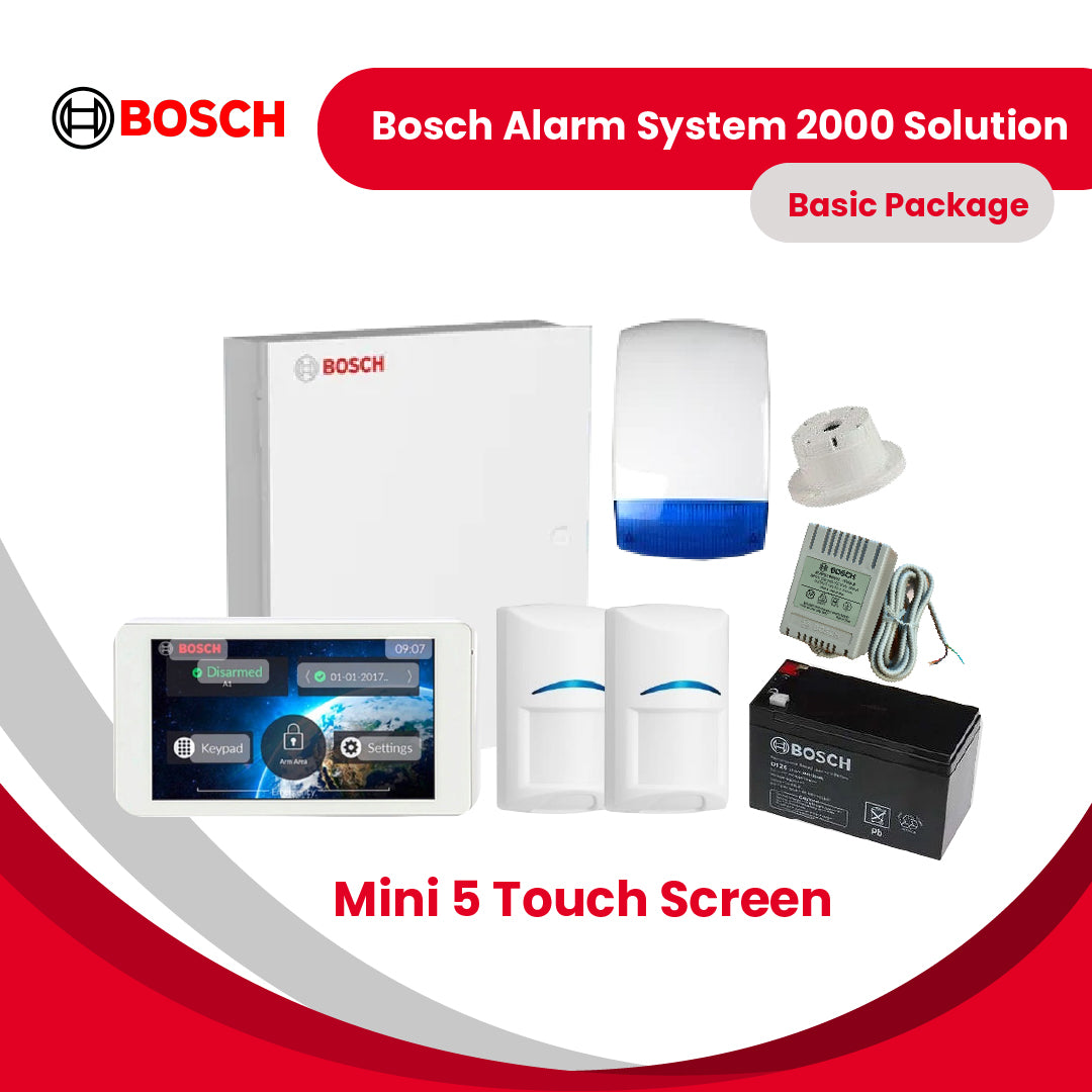 Bosch Alarm System 2000 Solution+Mini 5″ Touch Screen-Basic Package (Wired)