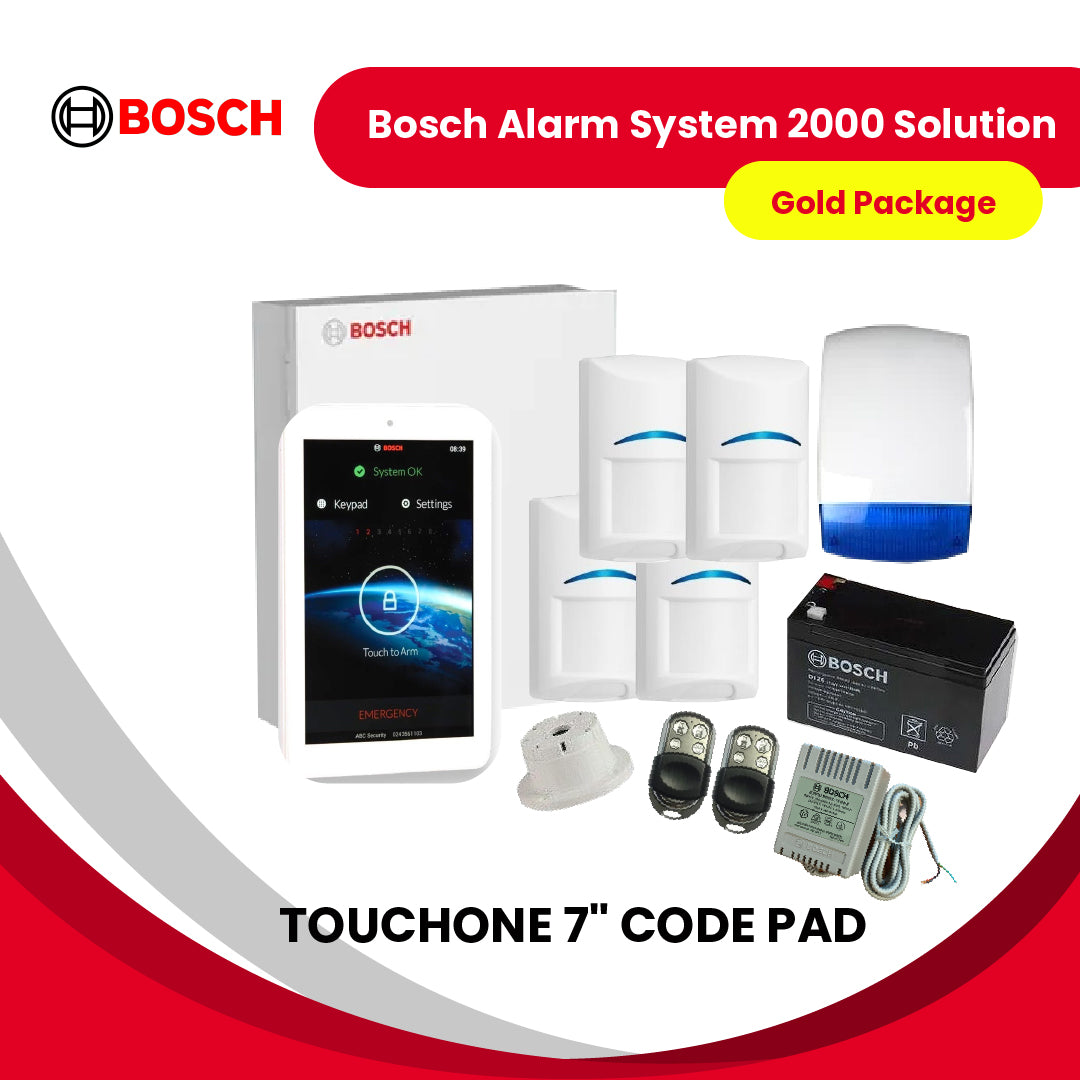 Bosch Alarm System 2000 Solution+7″ Touch Screen-Gold Package (Wired)