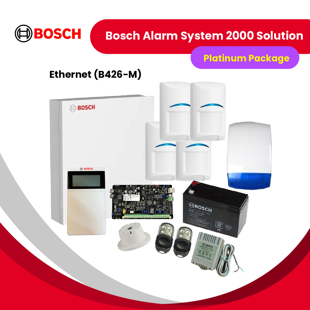 Bosch Alarm System 2000 Solution+LCD Icon Keypad-Platinum Package (Wired)